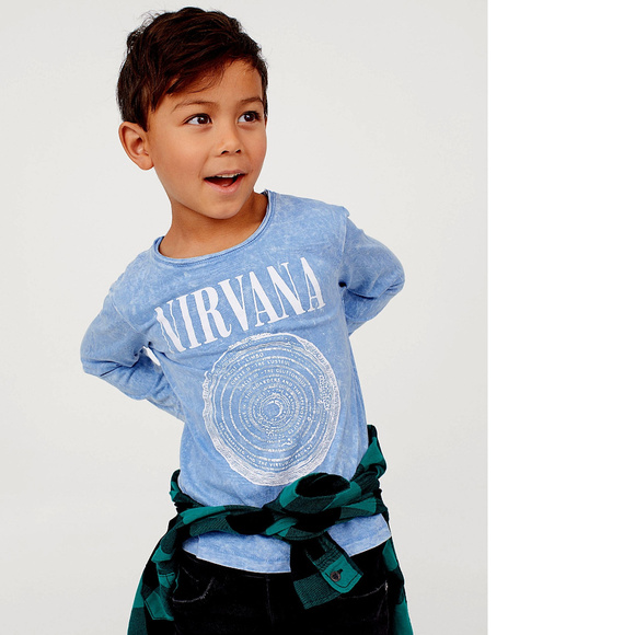 Nirvana Logo long sleeve H&M Official T-Shirt 4-6 6-8 Boys NWT - Picture 1 of 3